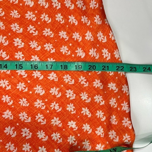 Josie By Natori Vintage 90s Collared Slip Dress Maxi Orange Floral NWT Small - Picture 11 of 13